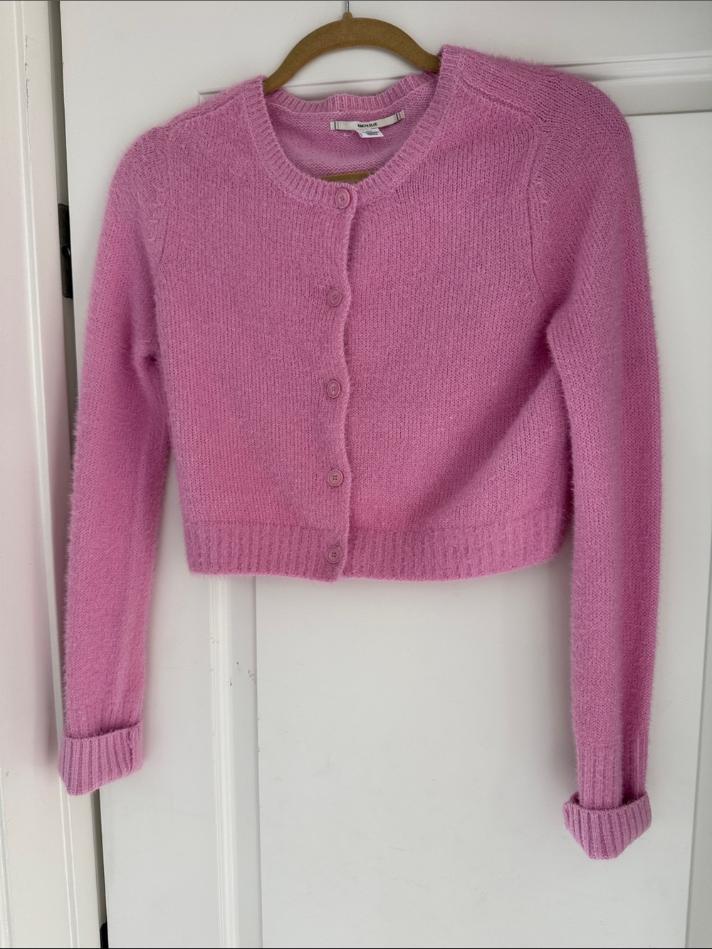 Kimchi Blue Pink Cropped Button-Front Cardigan